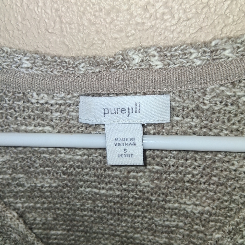 Pure Jill Textyred Knit Cream Tan Cotton Blend Sweater SP - Picture 5 of 7